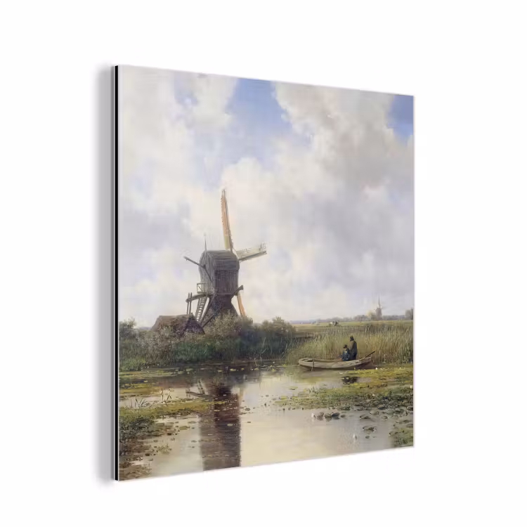 Aluminium schilderij - Molen - Willem Roelofs - Oude meesters - Kunst — 1