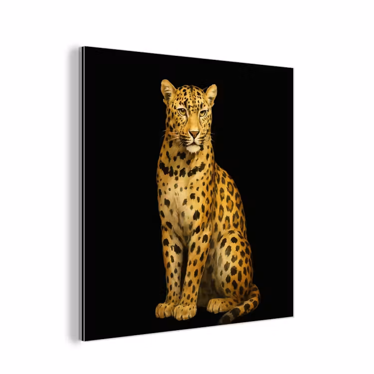 Aluminium schilderij - Panter - Realistisch - Bruin — 1