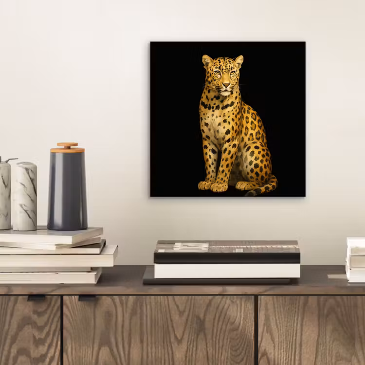 Aluminium schilderij - Panter - Realistisch - Bruin — 2