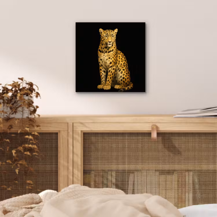 Aluminium schilderij - Panter - Realistisch - Bruin — 4