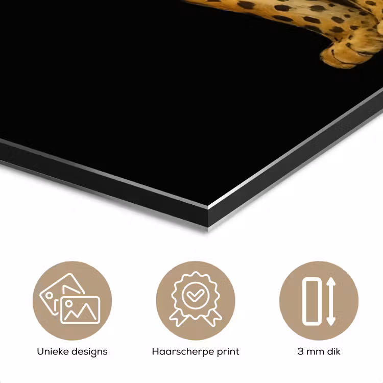 Aluminium schilderij - Panter - Realistisch - Bruin — 7
