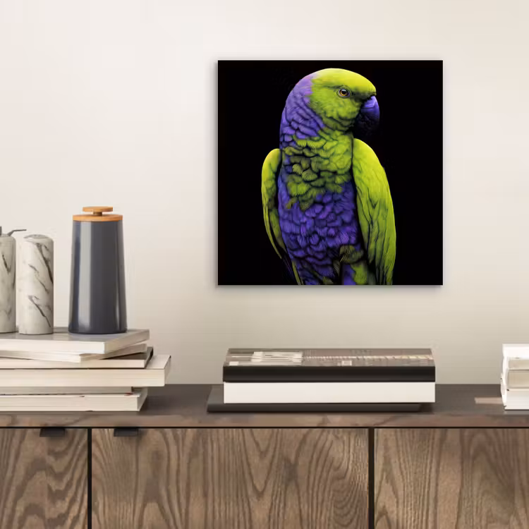 Aluminium schilderij - Papegaai - Veren - Opvallend - Groen — 2