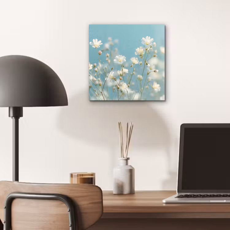 Aluminium schilderij - Stengels - Bloemen - Lucht - Wit — 6