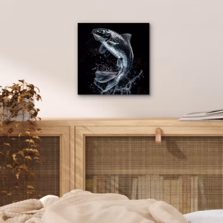 Aluminium schilderij - Vis - Koi - Zwart - Water — 4