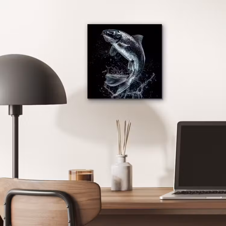 Aluminium schilderij - Vis - Koi - Zwart - Water — 6