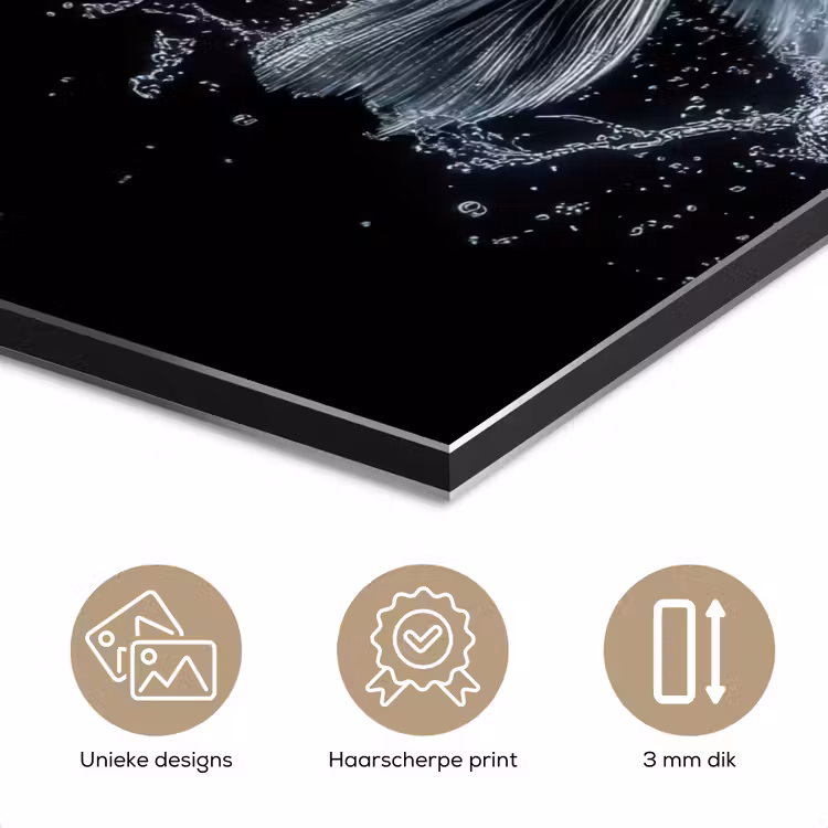 Aluminium schilderij - Vis - Koi - Zwart - Water — 7