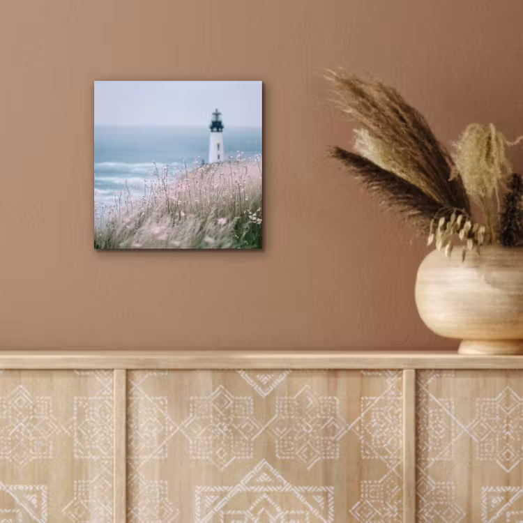 Aluminium schilderij - Vuurtoren - Klif - Zee - Bloemen — 5