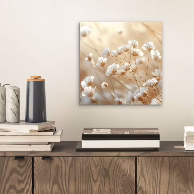 Aluminium schilderij - Wilde - Bloemen - Wit — 2