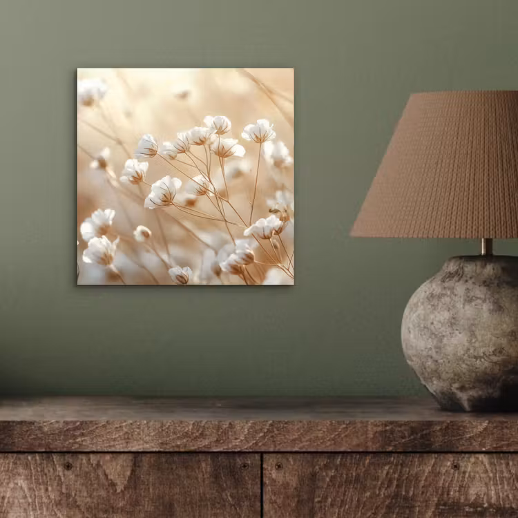 Aluminium schilderij - Wilde - Bloemen - Wit — 3