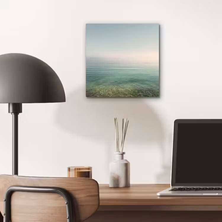 Aluminium schilderij - Zee - Horizon - Blauw - Mist — 6