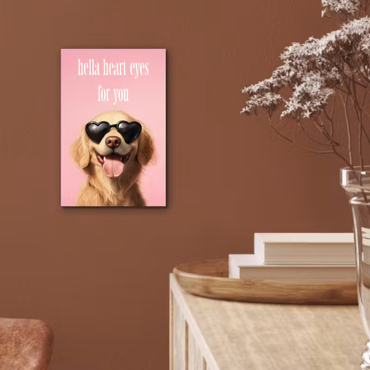 Aluminium schilderij - Zonnebril - Hartjes - Hond - Valentijn — 5