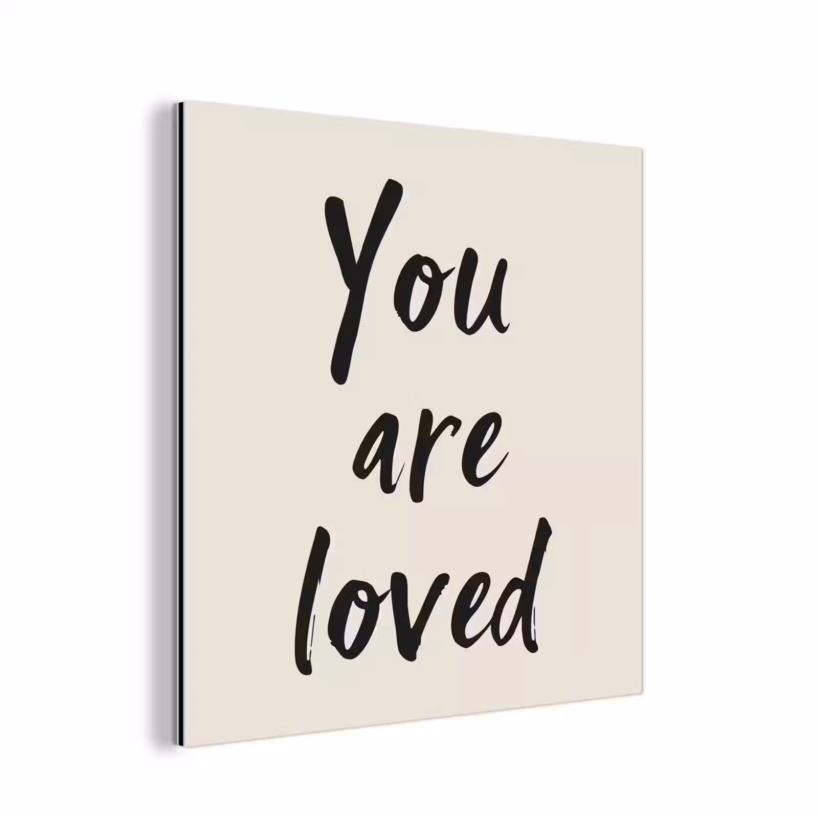 Aluminium schilderij - Minimalistisch - Beige - Love — 1