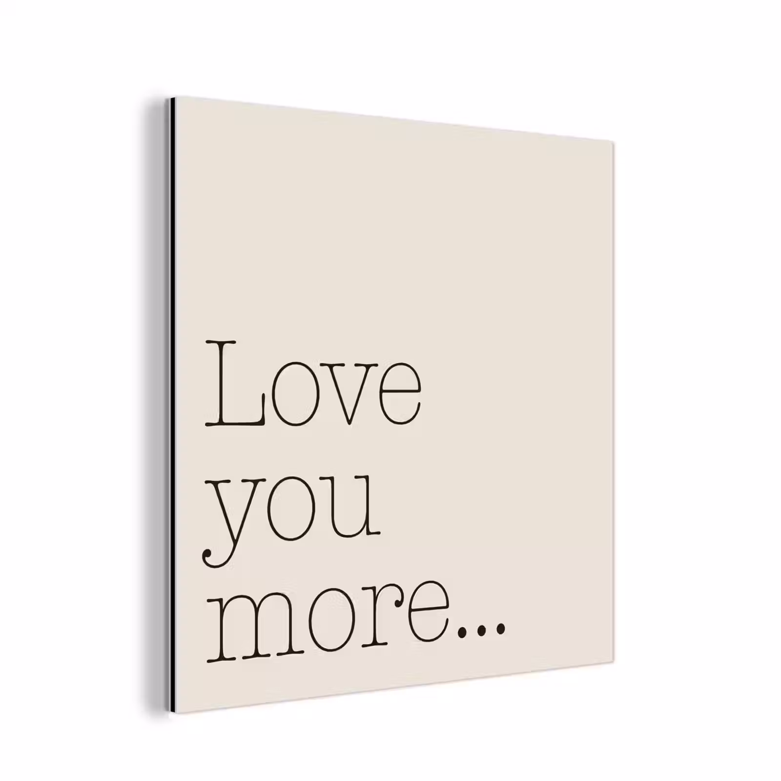 Aluminium schilderij - Minimalistisch - Love - Beige — 1