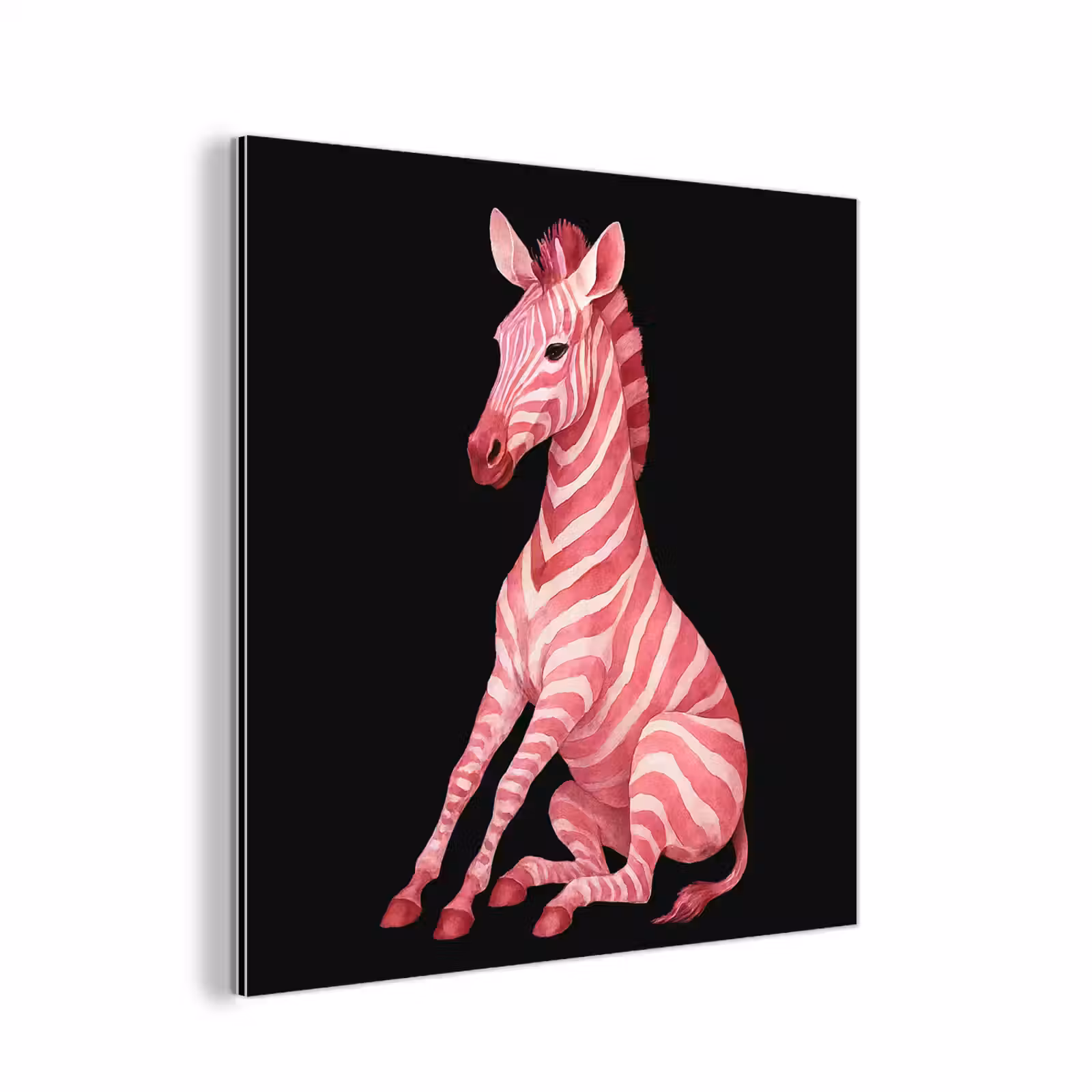 Aluminium schilderij - Zebra - Roze - Gestreept — 1