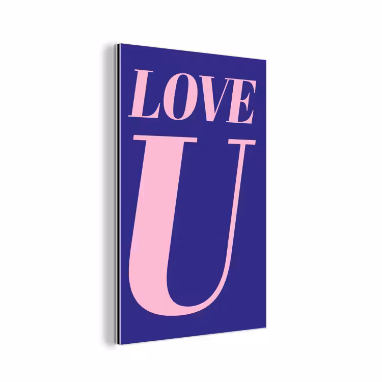 Aluminium schilderij - Love - Blauw - Valentijn — 1