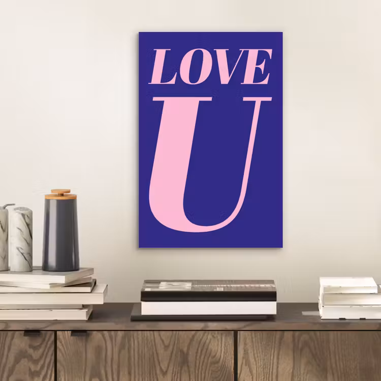 Aluminium schilderij - Love - Blauw - Valentijn — 2