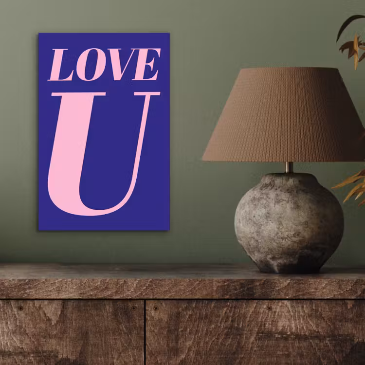 Aluminium schilderij - Love - Blauw - Valentijn — 3
