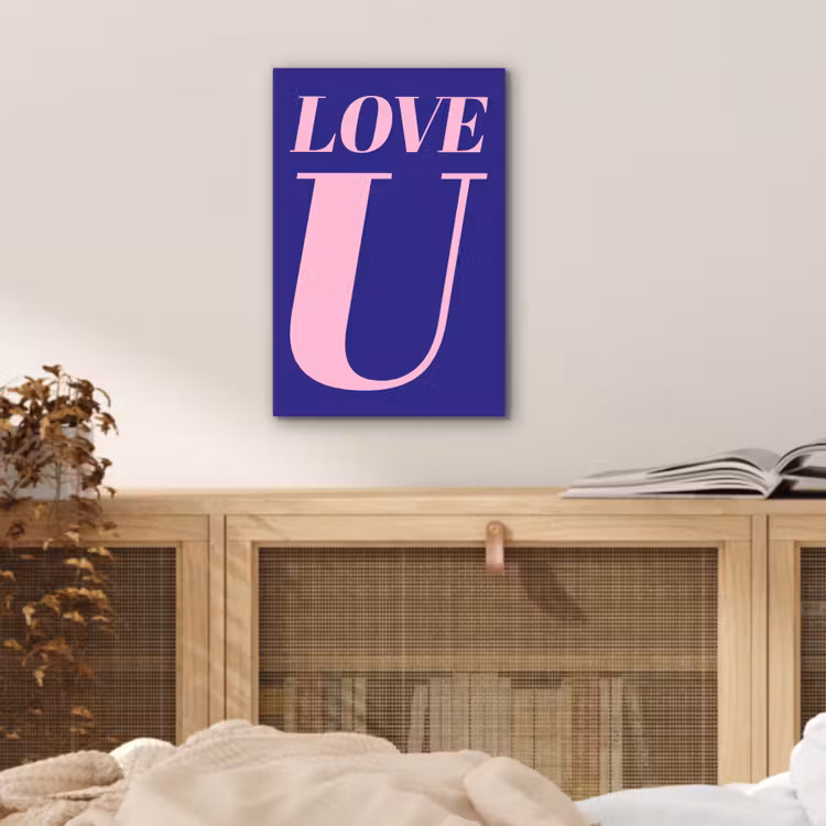 Aluminium schilderij - Love - Blauw - Valentijn — 4