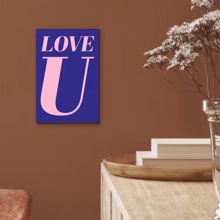 Aluminium schilderij - Love - Blauw - Valentijn — 5