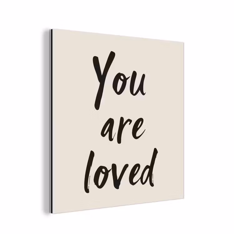 Aluminium schilderij - Minimalistisch - Beige - Love — 1