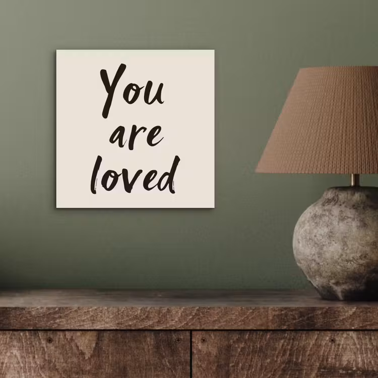 Aluminium schilderij - Minimalistisch - Beige - Love — 3