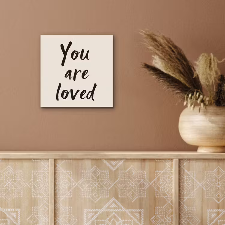 Aluminium schilderij - Minimalistisch - Beige - Love — 5