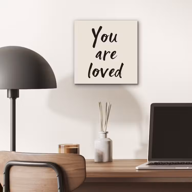 Aluminium schilderij - Minimalistisch - Beige - Love — 6