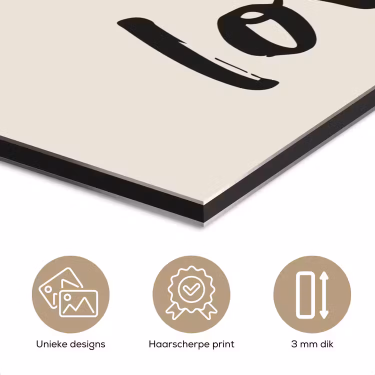 Aluminium schilderij - Minimalistisch - Beige - Love — 7