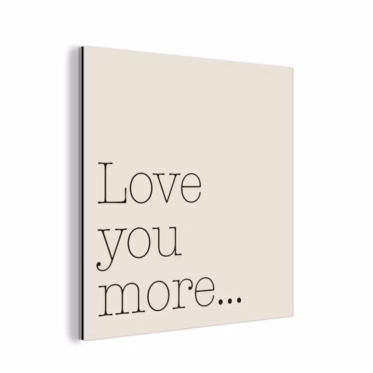 Aluminium schilderij - Minimalistisch - Love - Beige — 1
