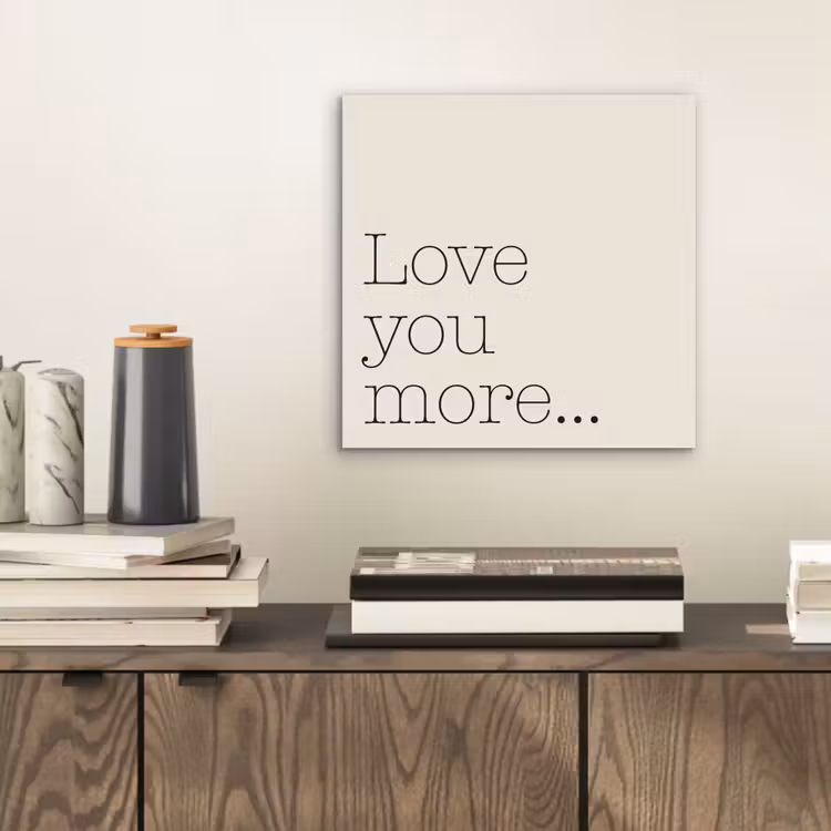 Aluminium schilderij - Minimalistisch - Love - Beige — 2
