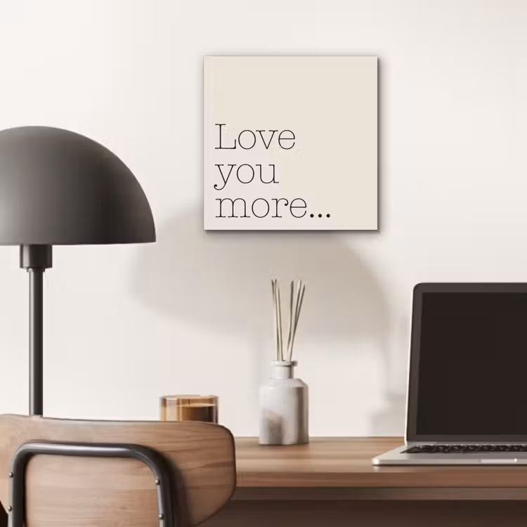 Aluminium schilderij - Minimalistisch - Love - Beige — 6