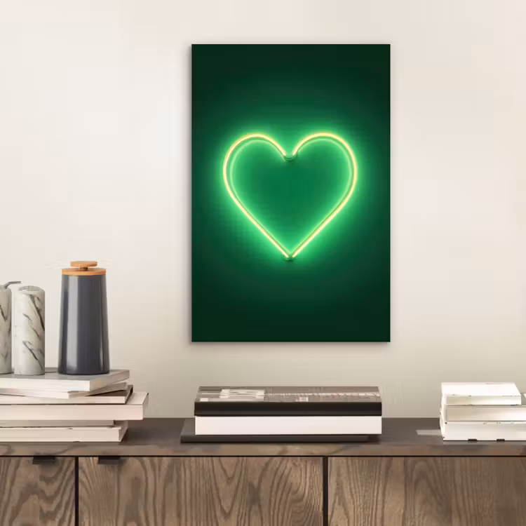 Aluminium schilderij - Neon - Groen - Licht — 2