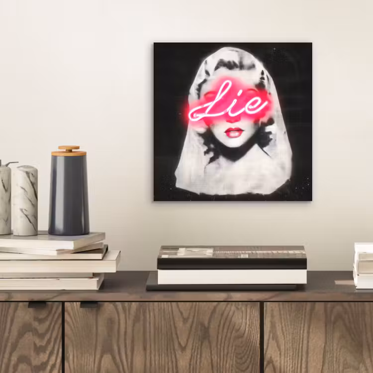 Aluminium schilderij - Neon - Letters - Vintage - Vrouw — 2