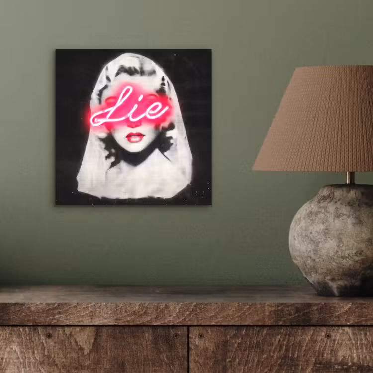 Aluminium schilderij - Neon - Letters - Vintage - Vrouw — 3