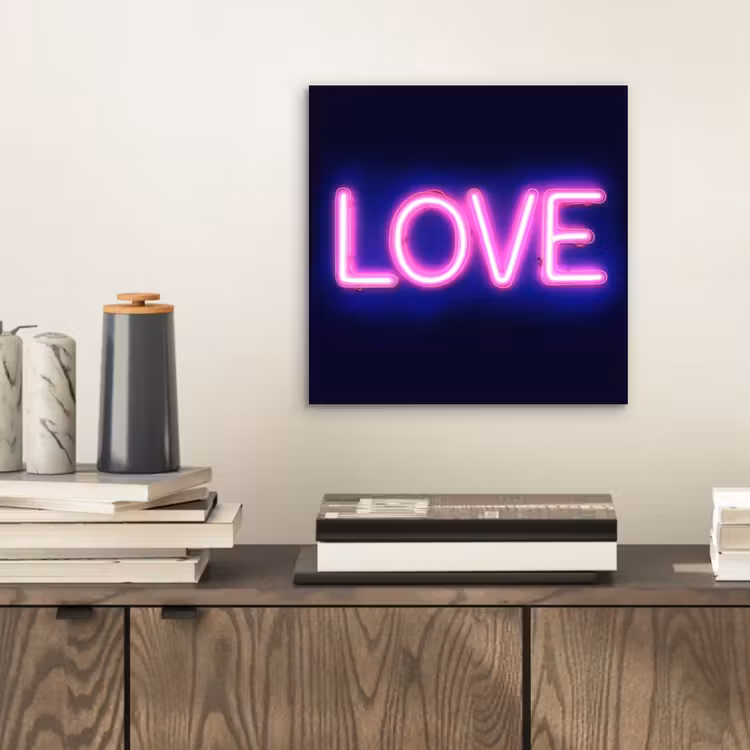 Aluminium schilderij - Neon - Love - Valentijn — 2