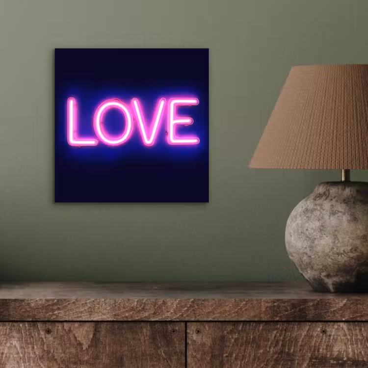 Aluminium schilderij - Neon - Love - Valentijn — 3