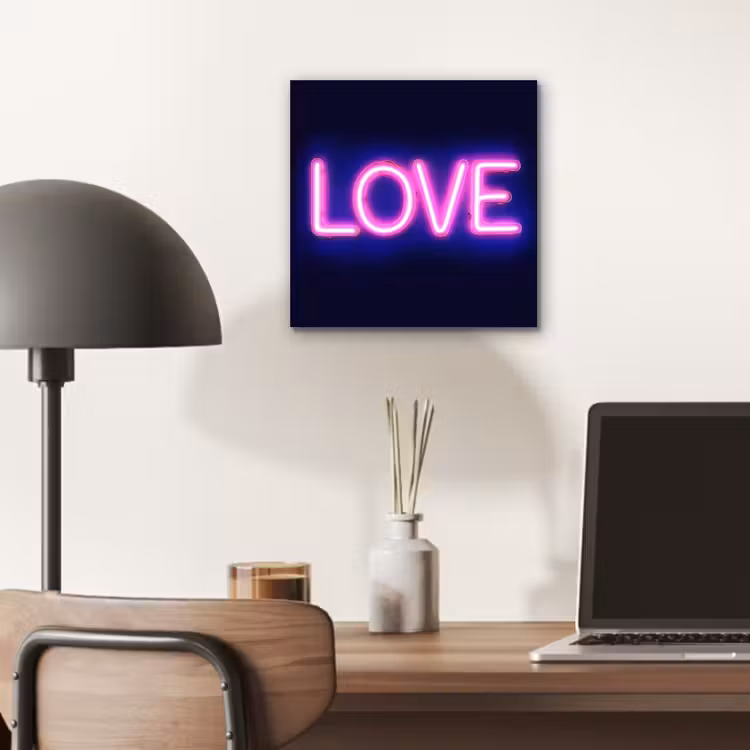 Aluminium schilderij - Neon - Love - Valentijn — 6