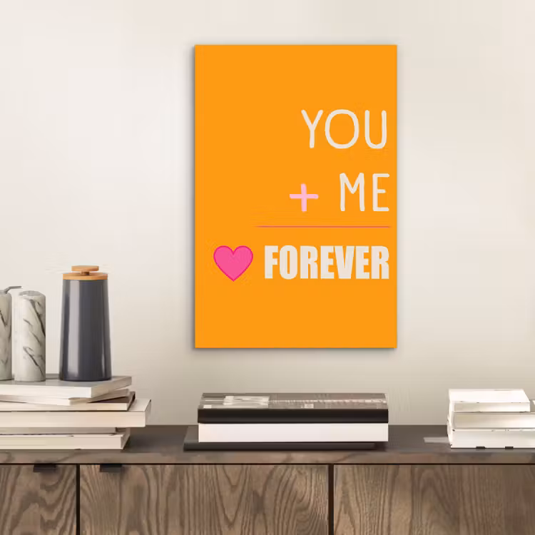 Aluminium schilderij - Oranje - Love - Valentijn — 2