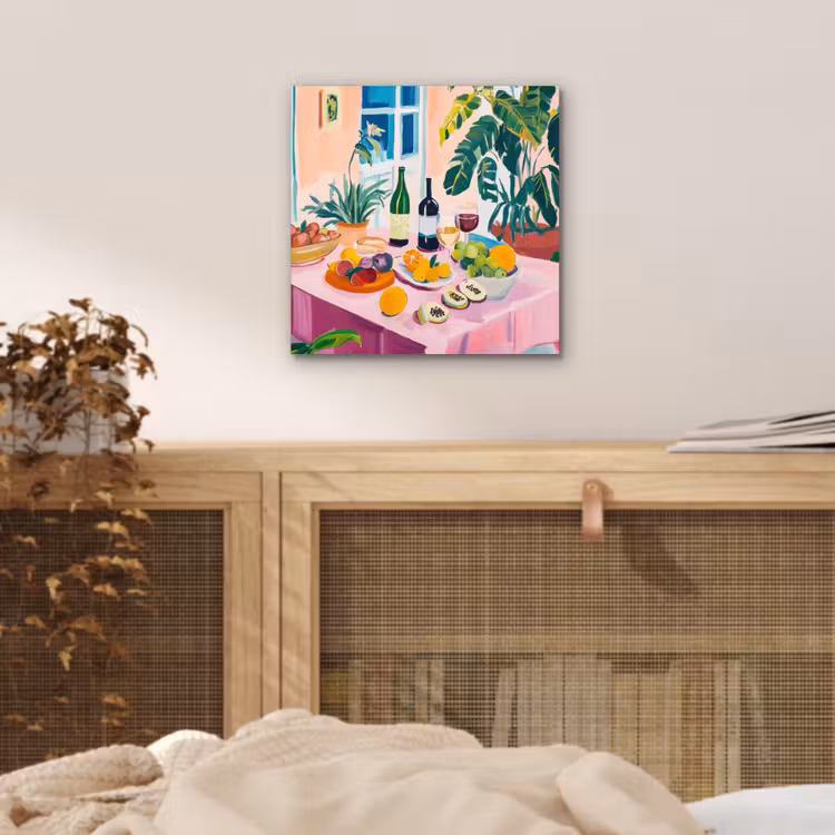 Aluminium schilderij - Tafel - Wijn - Fruit — 4