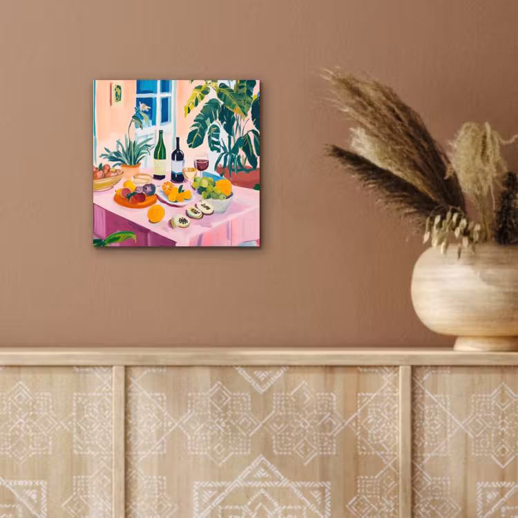 Aluminium schilderij - Tafel - Wijn - Fruit — 5
