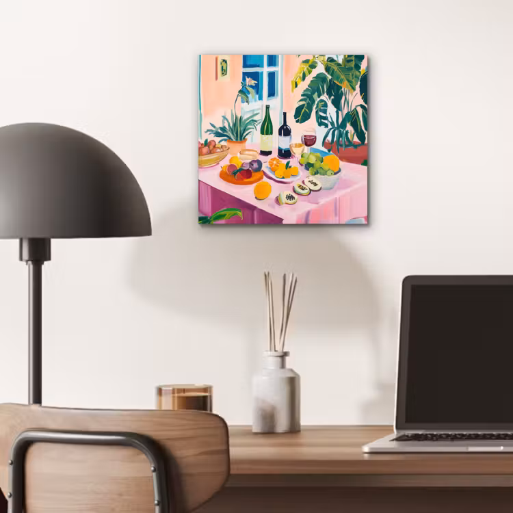 Aluminium schilderij - Tafel - Wijn - Fruit — 6