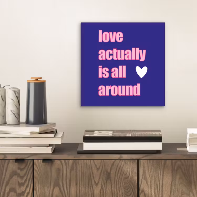 Aluminium schilderij - Tekst - Valentijn - Love - Blauw — 2