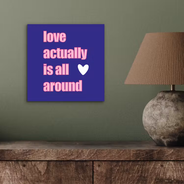 Aluminium schilderij - Tekst - Valentijn - Love - Blauw — 3