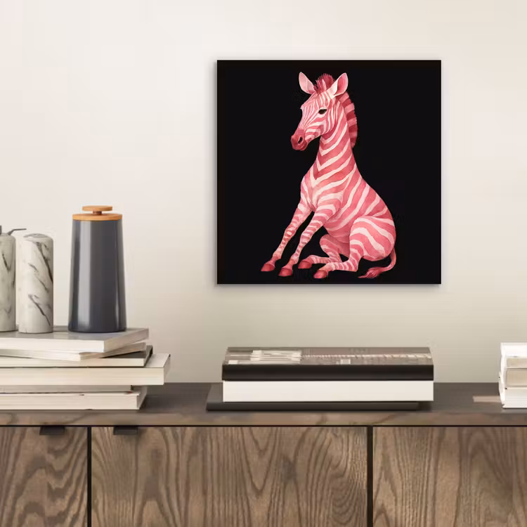 Aluminium schilderij - Zebra - Roze - Gestreept — 2
