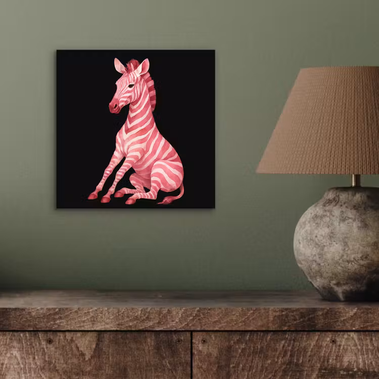 Aluminium schilderij - Zebra - Roze - Gestreept — 3
