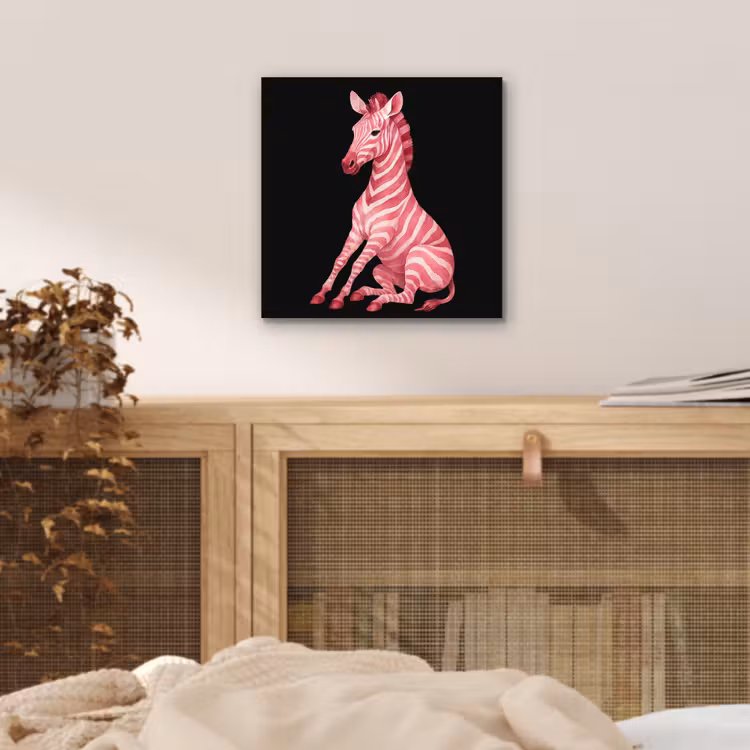 Aluminium schilderij - Zebra - Roze - Gestreept — 4