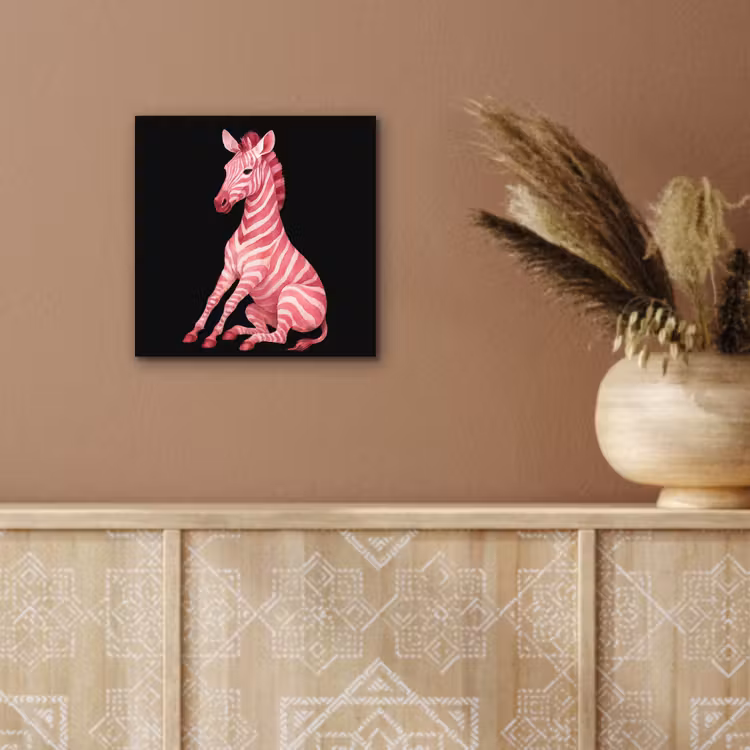 Aluminium schilderij - Zebra - Roze - Gestreept — 5