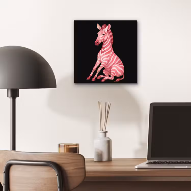 Aluminium schilderij - Zebra - Roze - Gestreept — 6