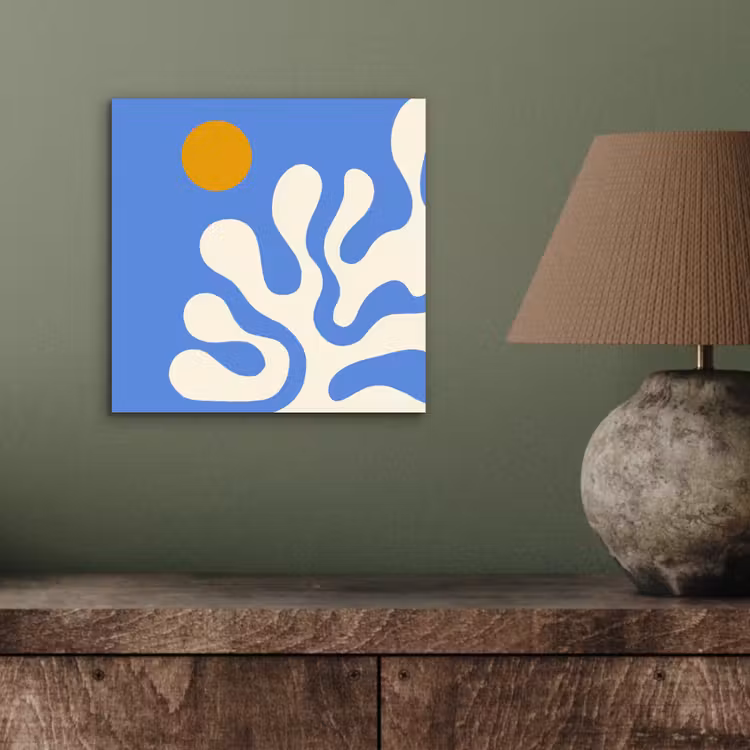 Aluminium schilderij - Minimalistisch - Organisch patroon - Blauw — 3
