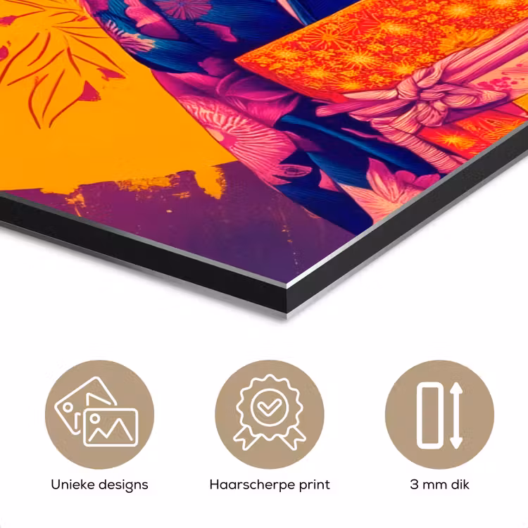 Aluminium schilderij - Varken - Bloemkroon - Kimono - Abstract — 7